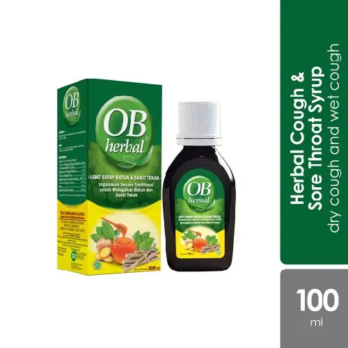 OB Herbal Syrup 100ml | For Cough And Sore Throat