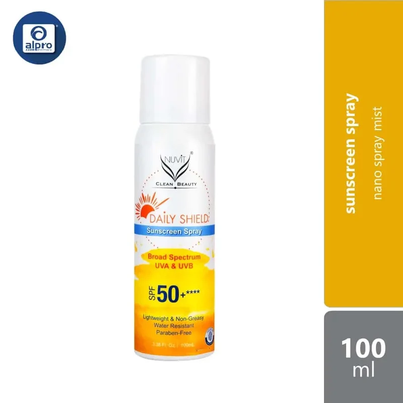 Nuvit Daily Shield Sunscreen Spray SPF50+ | Nano Spray Mist