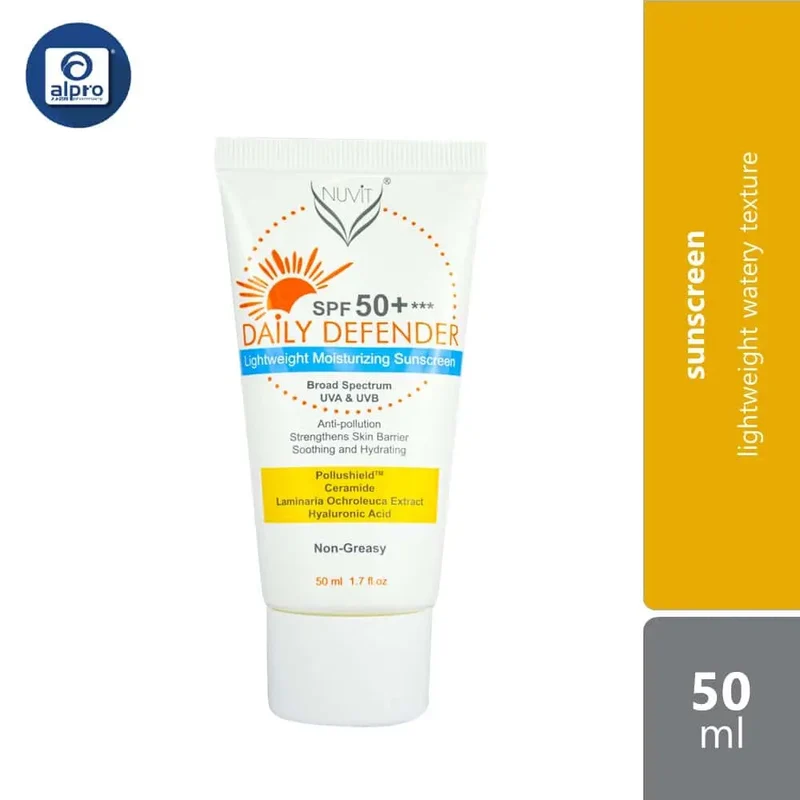Nuvit Daily Defender Lightweight Moisturizing Sunscreen | 50ml