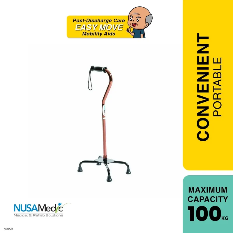 Nusa Medic Quad Cane Wide Based NM/CR64 | Portable