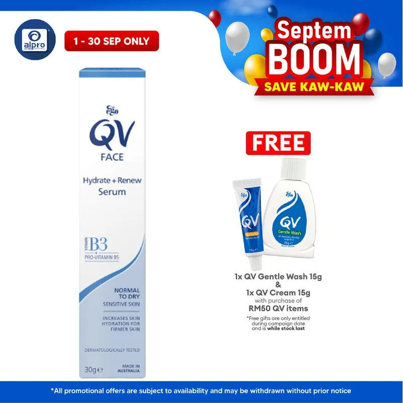 QV Face Hydrate And Renew Serum 30g | Helps Visibly Reduce Wrinkle Surface