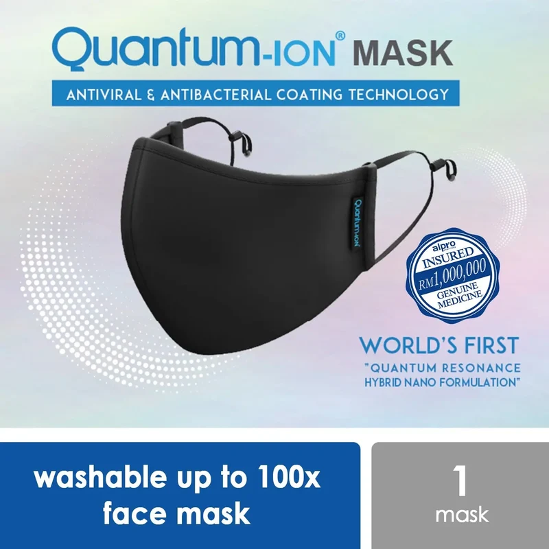Quantum-ion Reusable Face Mask Effective in Killing 99.99% of Virus 1pc | For Adult