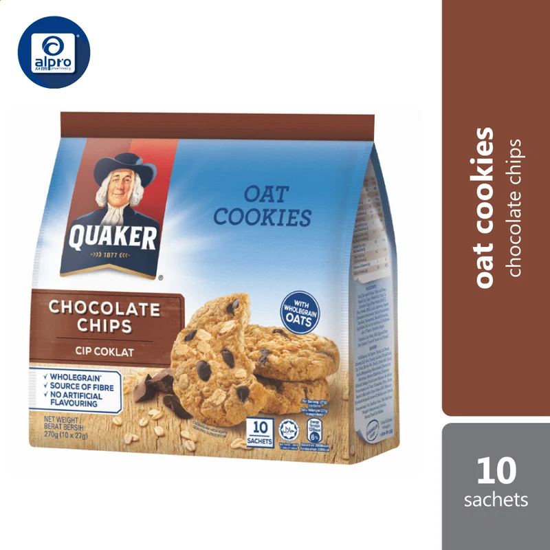 Quaker Oat Cookies - Chocolate Chips (27g x 10s)