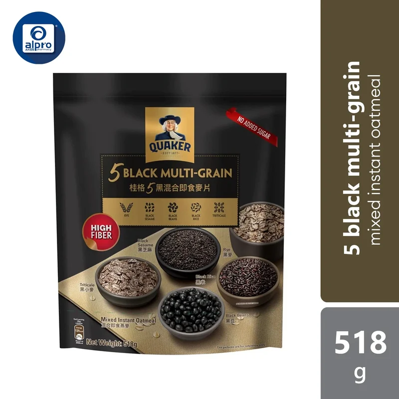 Quaker Five Black Multigrain Mixed Instant Oatmeal 518g