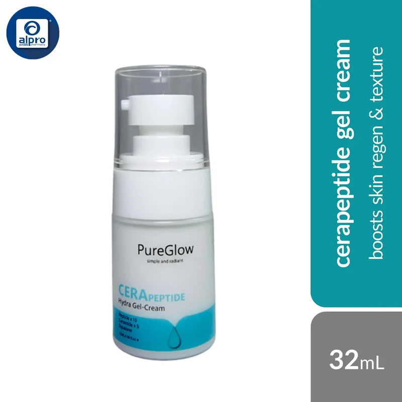PureGlow Cerapeptide Hydra Gel-Cream 32mL | Boosts Skin Regen & Texture