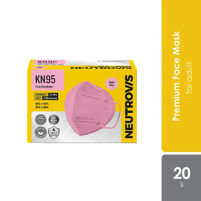 Neutrovis KN95 (Ballet Pink) Face Respirator 20s