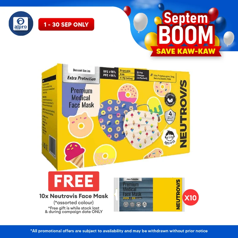 Neutrovis Kids (Ice Cream & Donut) Premium Medical 4Ply Face Mask 50s