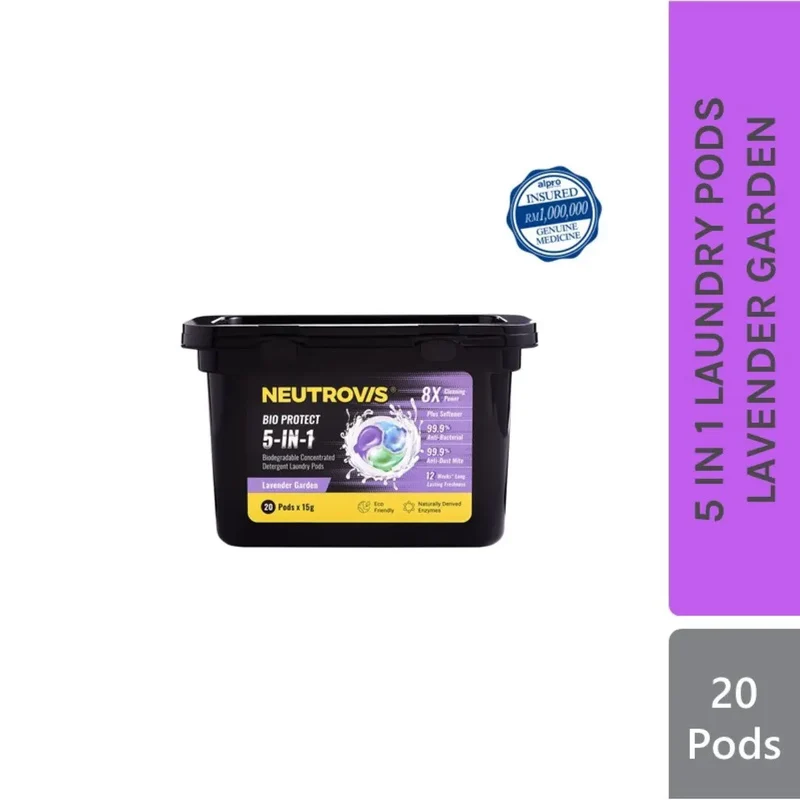 Neutrovis 5-IN-1 Biodegradable Concentrated Detergent Laundry Pods (15g x 20 Pods)