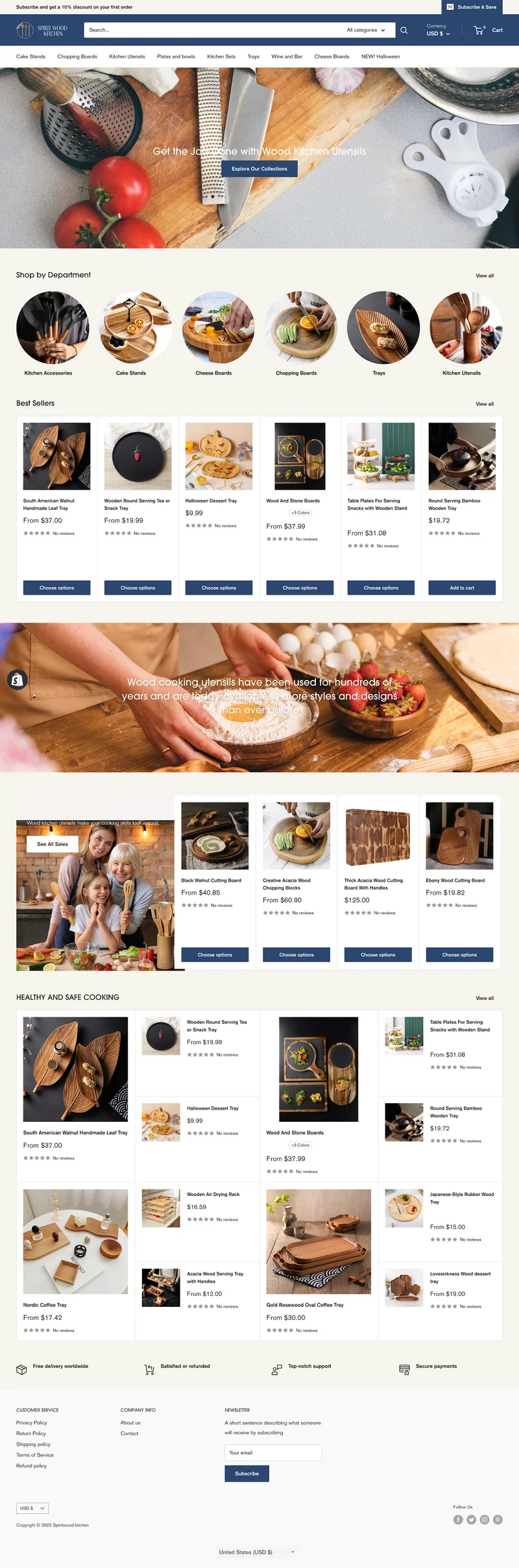 Shopify Store for Wooden Kitchen Utensils & Cooking Accessories