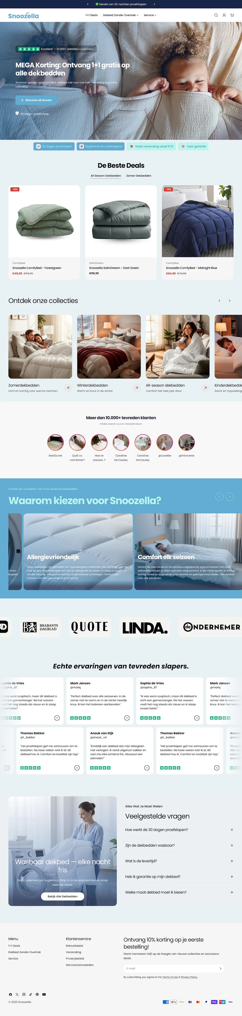 Shopify Store for Bedding & Home Comfort Products