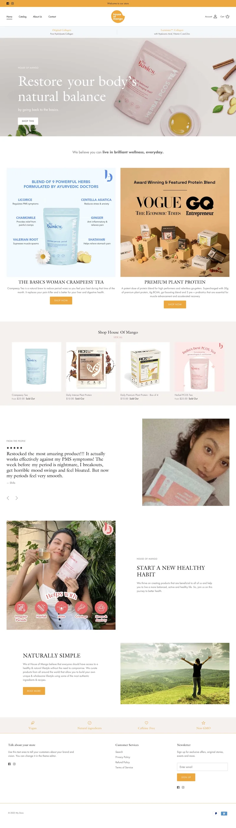Shopify Store for a Natural Wellness & Herbal Products Brand