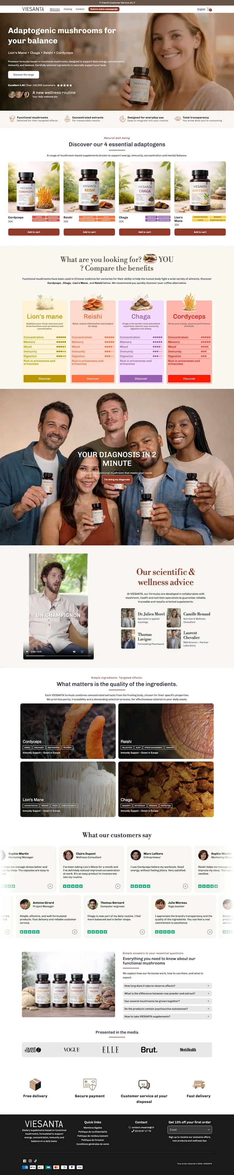 Custom Shopify Store for a Wellness & Supplement Brand
