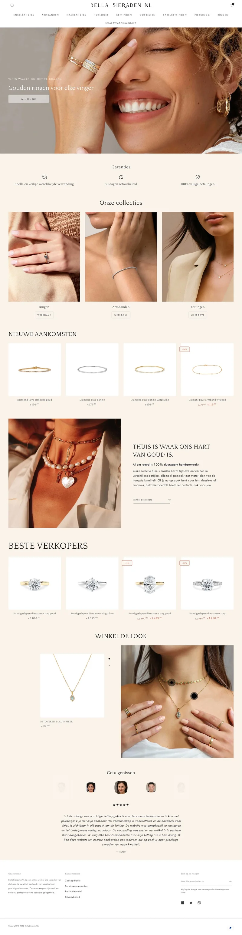 Elegant Shopify Website for a Jewelry Ecommerce Brand