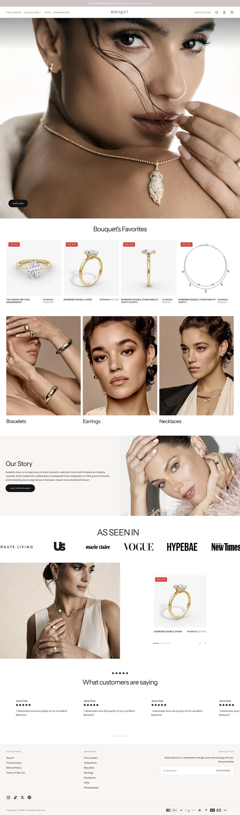 Modern Shopify Store for a Jewelry & Accessories Brand