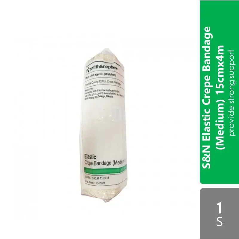 S&n Elastic Crepe Bandage (medium) 15cmx4m 1s