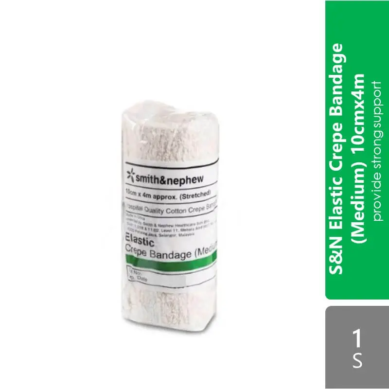 S&n Elastic Crepe Bandage (medium) 10cmx4m 1s