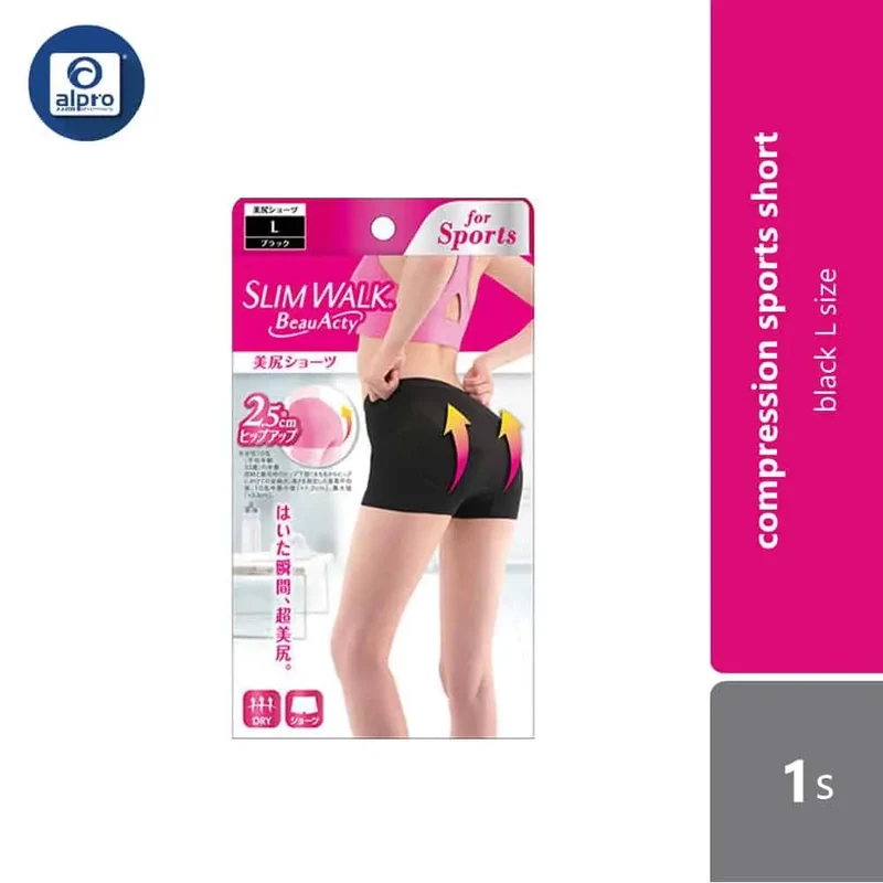 Slimwalk Beautyacty Fitness Compression Short For Sports Black L | 1s