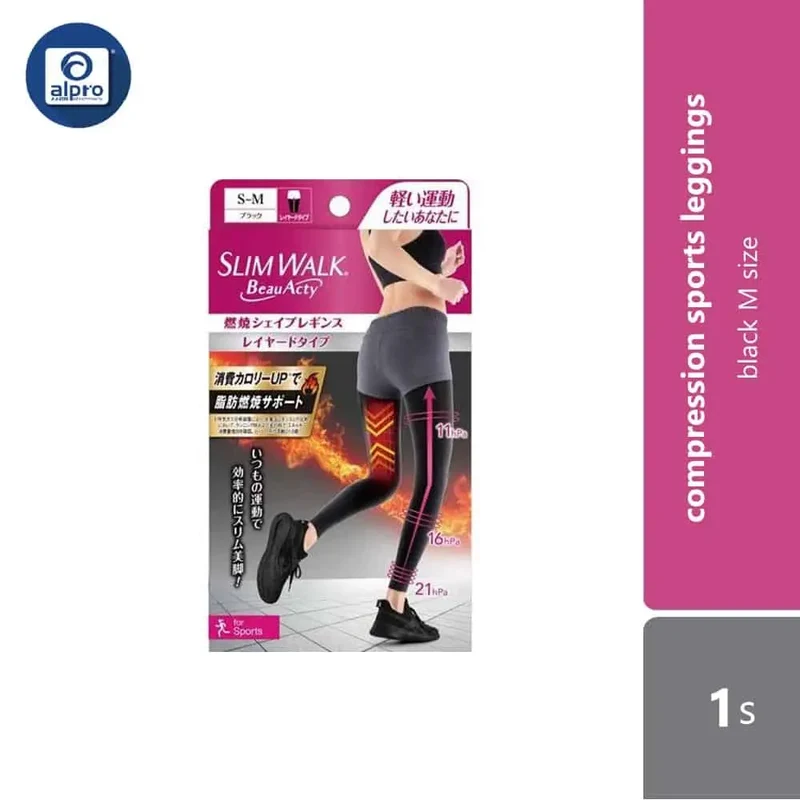 Slimwalk Beautyacty Fitness Compression Leggings Black M | 1s