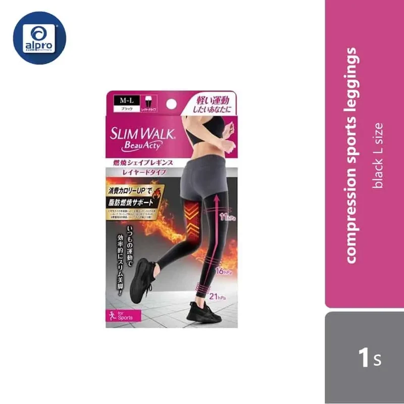 Slimwalk Beautyacty Fitness Compression Leggings Black L | 1s