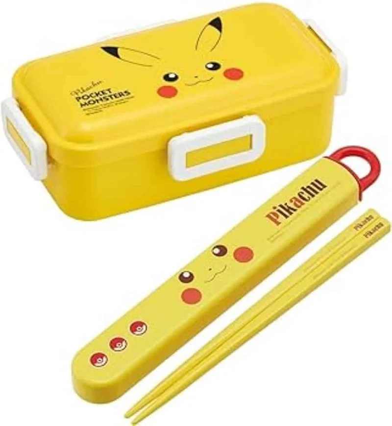 Skater Pikachu Antibacterial Lunch Box 360ml and Chopsticks Bundle Set