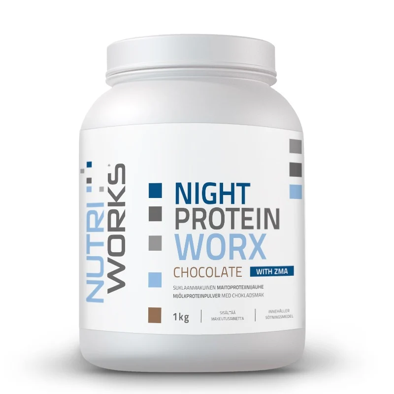 Night Protein Worx with ZMA 1kg, suklaa Parasta ennen 20.10.2026