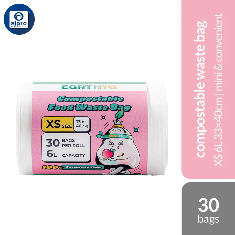 Earthya Compostable Mini Waste Bag XS 30s | 100% No Microplastics & Earth Friendly