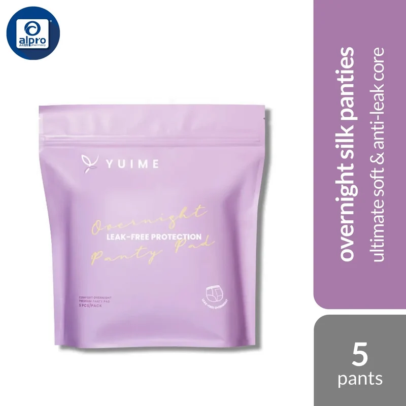 Yuime Overnight Silk Panties Pad 5s (S-M/ L-XL/ XXL size) | Ultimate Soft Feel & Anti-Leak Core