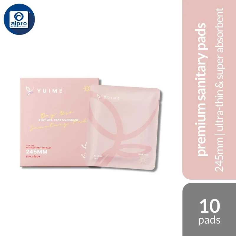 Yuime Day Use Pad 24.5cm 10s | Ultra-Thin & Super Absorbent