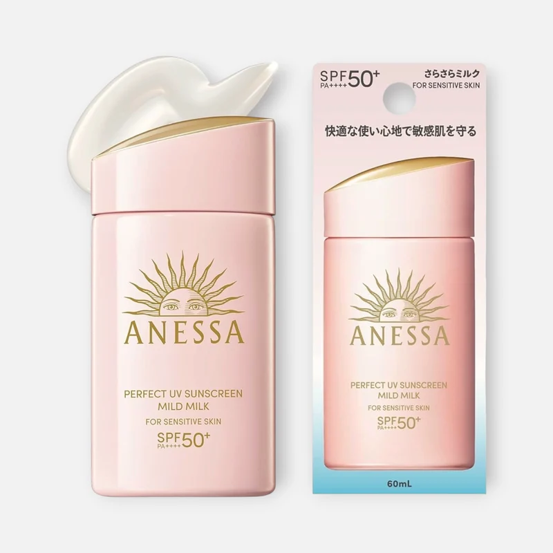 Anessa Perfect UV Sunscreen Skincare Mild Milk For Sensitive Skin SPF 50+ PA++++ 60ml
