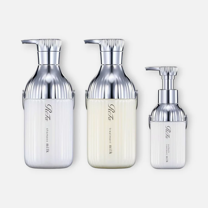 ReFa Milk Shampoo, Treatment & Outbath Treatment SET (White) (500ml x2 + 100g)