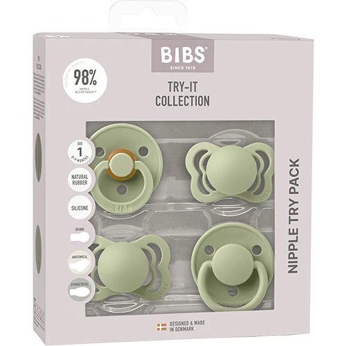 BIBS Try-it Collection Size 1 Sage 4 PACK