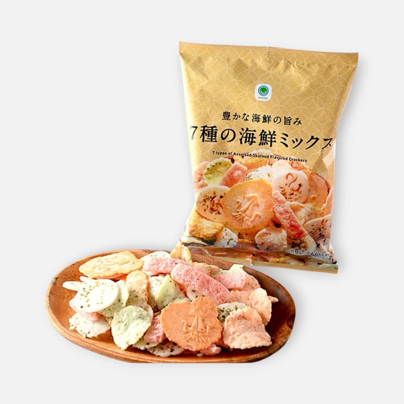 Famimaru 7 Types of Assorted Seafood Flavored Rice Crackers 58g