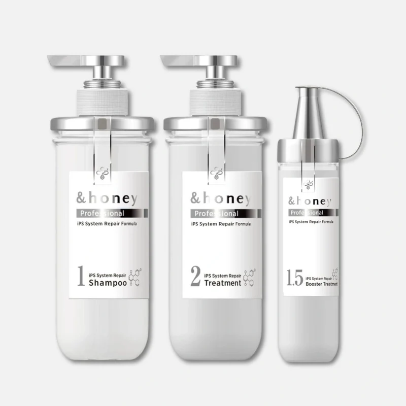 & Honey Professional IPS System Repair Shampoo 440ml, Treatment 445g & Booster Treatment 200g Set
