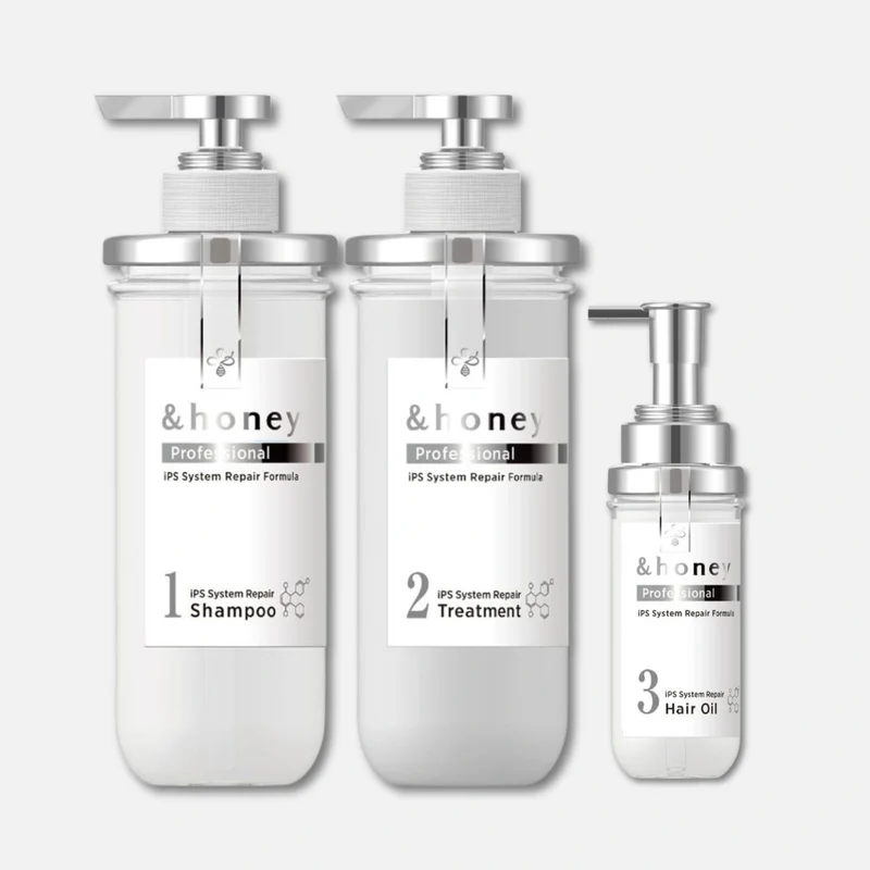 & Honey Professional IPS System Repair Shampoo 440ml, Treatment 445g & Hair Oil 105ml Set