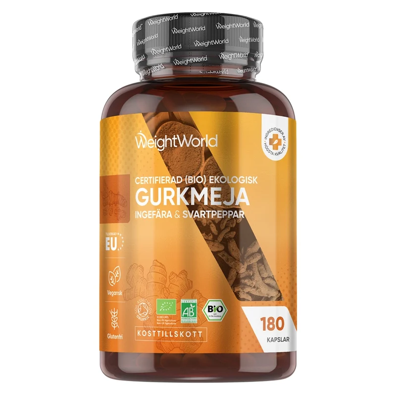 Ekologisk Gurkmeja, ingefära och svartpeppar