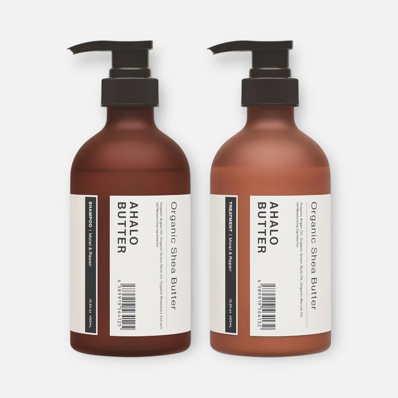 Ahalo Butter Organic Shampoo & Treatment SET (450ml x2)