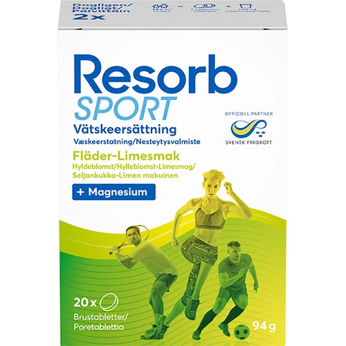 Resorb Sport Fläderbloms- Och Limesmak | 20 tabletter