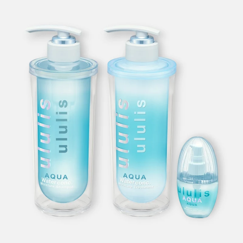 Ululis Aqua Water Conc Moisture Hair Shampoo, Treatment & Hair Oil SET (340ml/335g + 100ml)