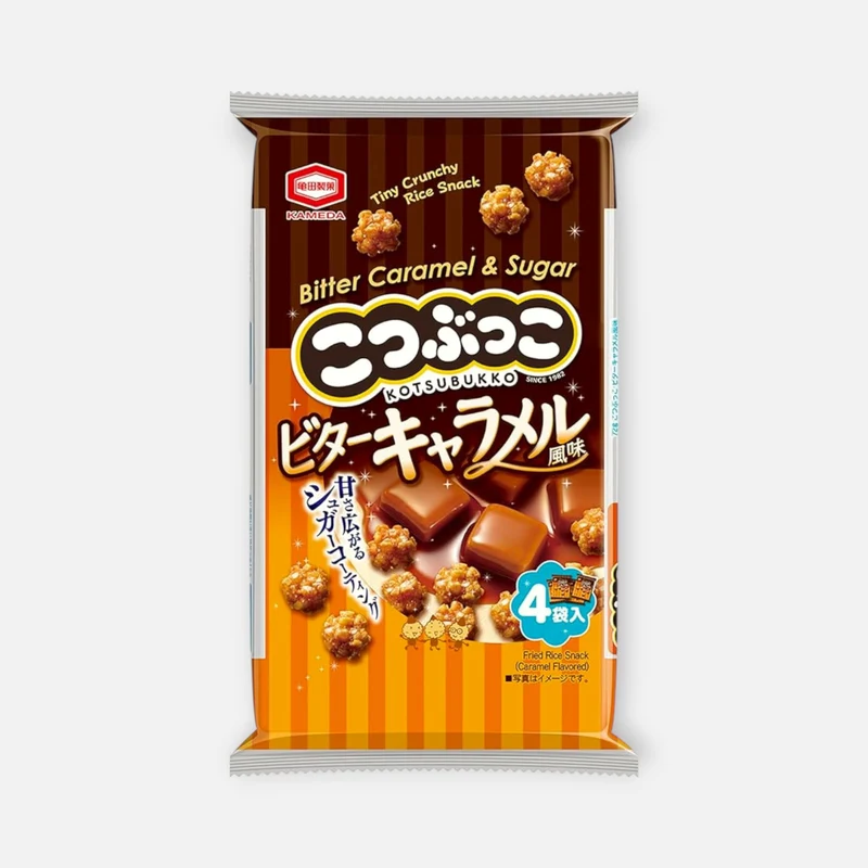 Kameda Kotsubukko (Bitter Caramel) Fried Rice Snack 72g (4 Packs Inside)