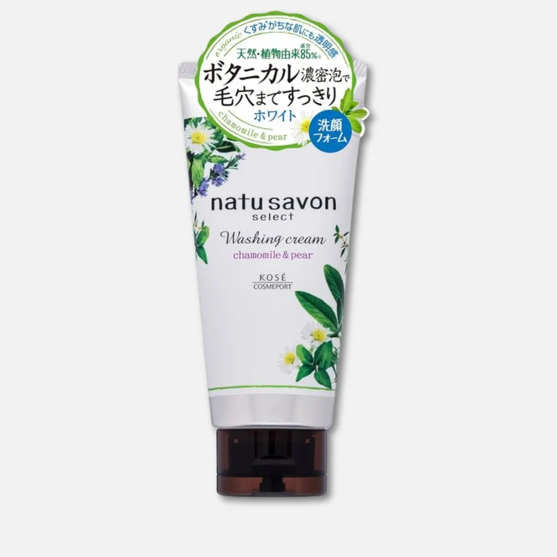 Kose Softymo Natu Savon Face Washing Cream Chamomile & Pear 130g
