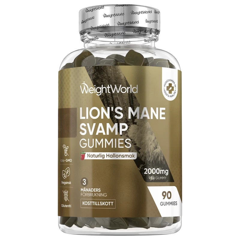 Lejonmansvamp Gummies 2000 mg