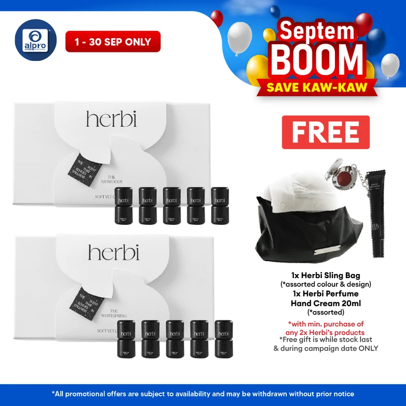 Herbi Perfume Balm Set (The Ashwood Series/ The Whitespring Series) 5s | Five Scents, Five Moods