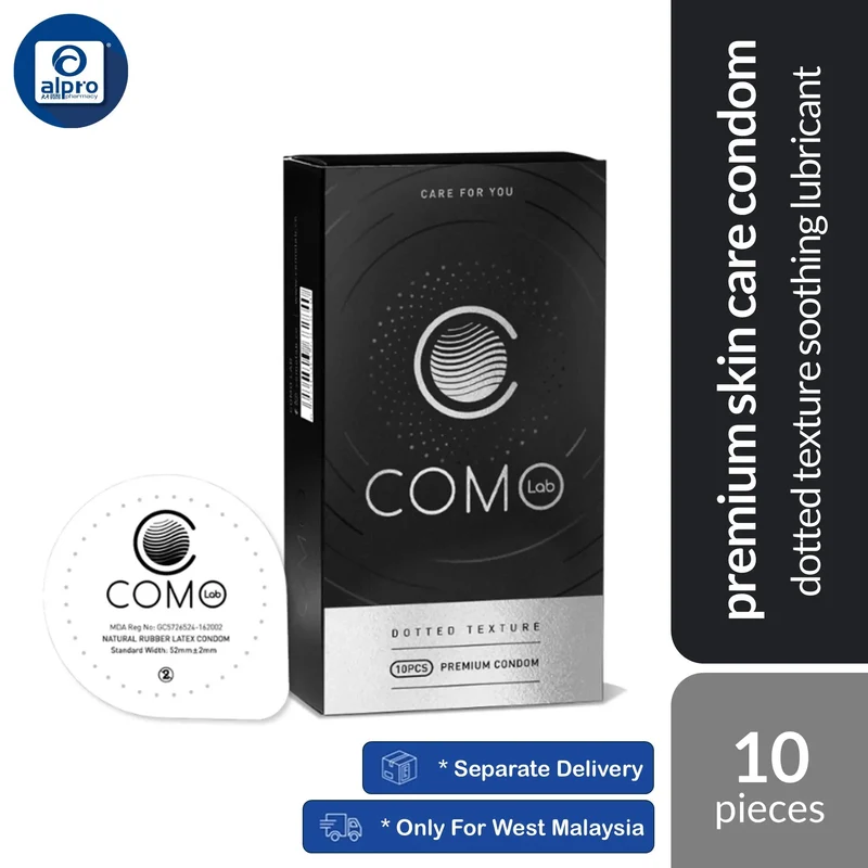 Como Lab Dotted Texture Hyaluronic Acid Condom 10s | Dotted Texture with Soothing Lubricant
