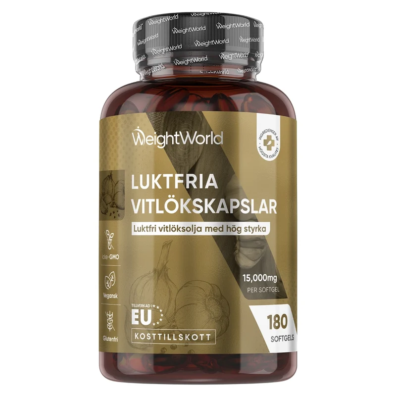 Luktfria Vitlökskapslar 15000 mg