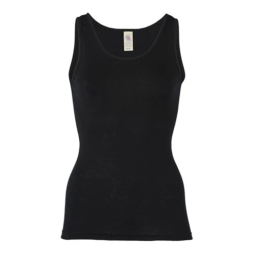 Engel Natur Top, Ull/silke, Svart | Str. 46/48