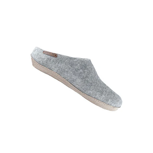 SHUS Ulltoffel m. Läder Sula Light Grey | 37