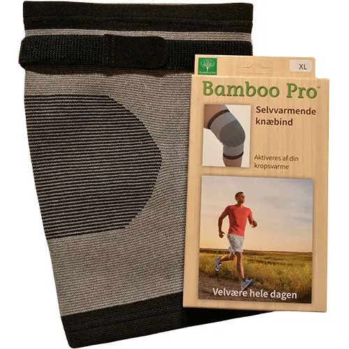 Bamboo Pro Knästöd m. Kardborreband Självvärmande | Stl. XL