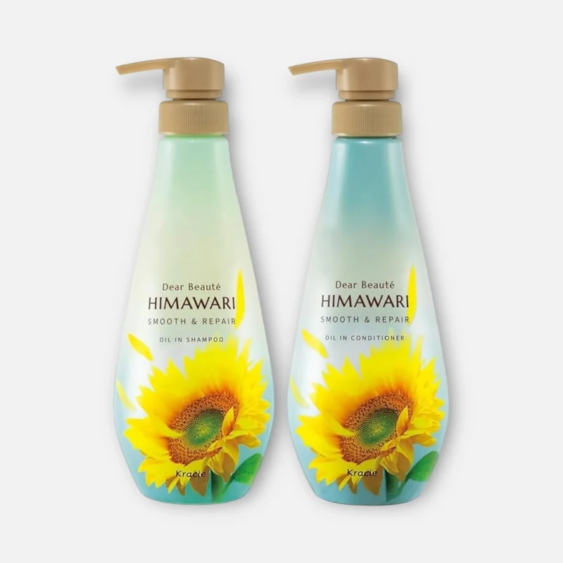 Kracie Himawari Smooth & Repair Shampoo & Conditioner Set (500ml Each)
