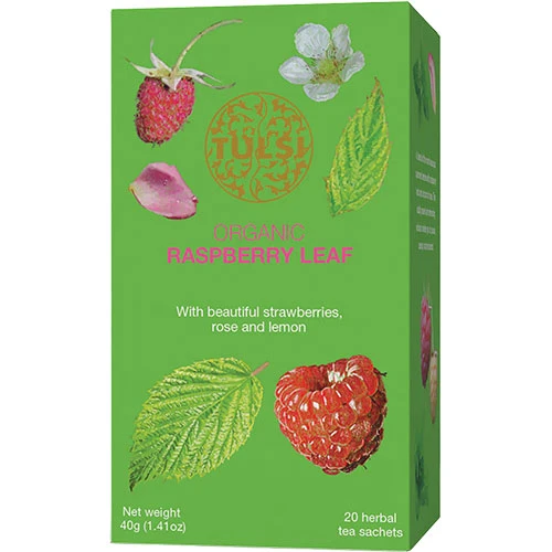 Tulsi Raspberry Leaf Te Ekologisk | 20 påsar
