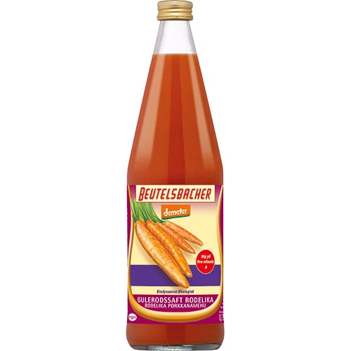 Beutelsbacher Morotsjuice Rodelika Ekologisk Demeter | 750 ml